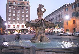 Tritone Fountain in Piazza Barberini, Rome Italy